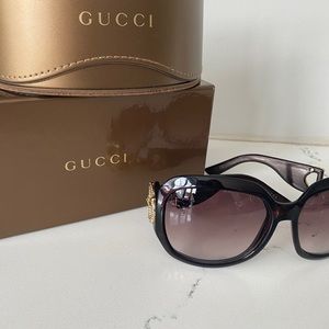 Gucci black crystal Horsebit sunglasses